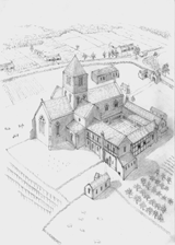 What the Priory may have looked like, viewed from North East